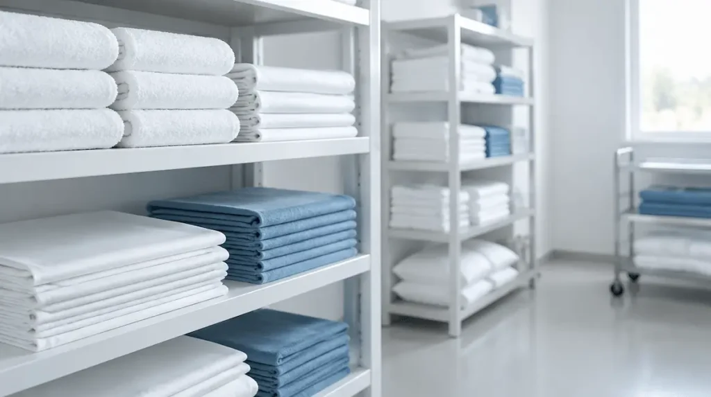 Stock de ropa limpia en una empresa